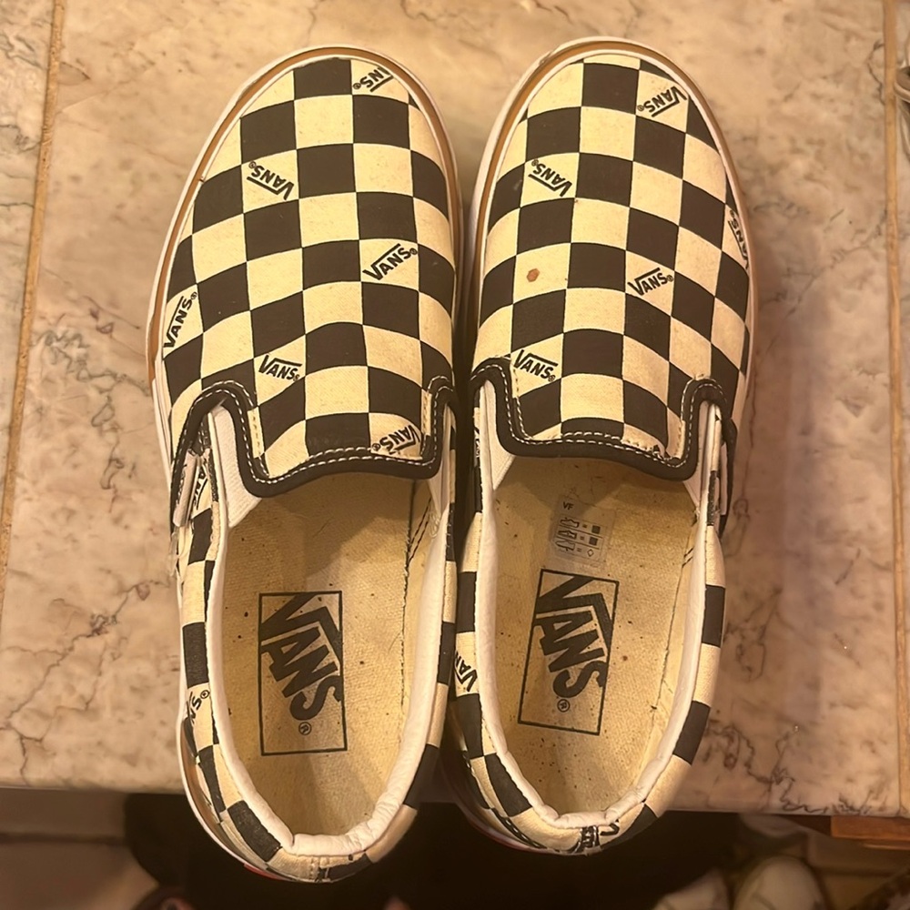VANS Stacked checkered platform, gently used